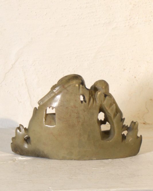 Chinese Soapstone Monkey and Bird with Bowl - Image 2