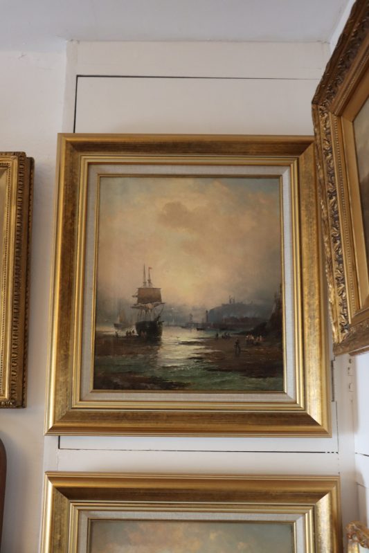 Oil painting "Sailing ships at Whitby.