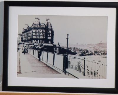 Print. Footbridge to Grand Hotel from the Spa Side, Scarborough