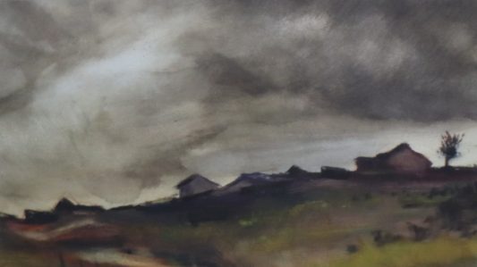Watercolour." Storm Coming".