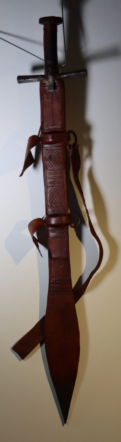 Short Sword in Leather Scabbard