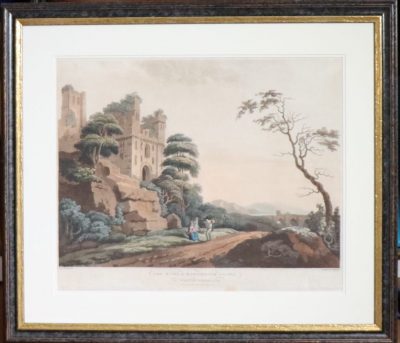 Woodcut. "The Ruins of Bamburgh Castle".