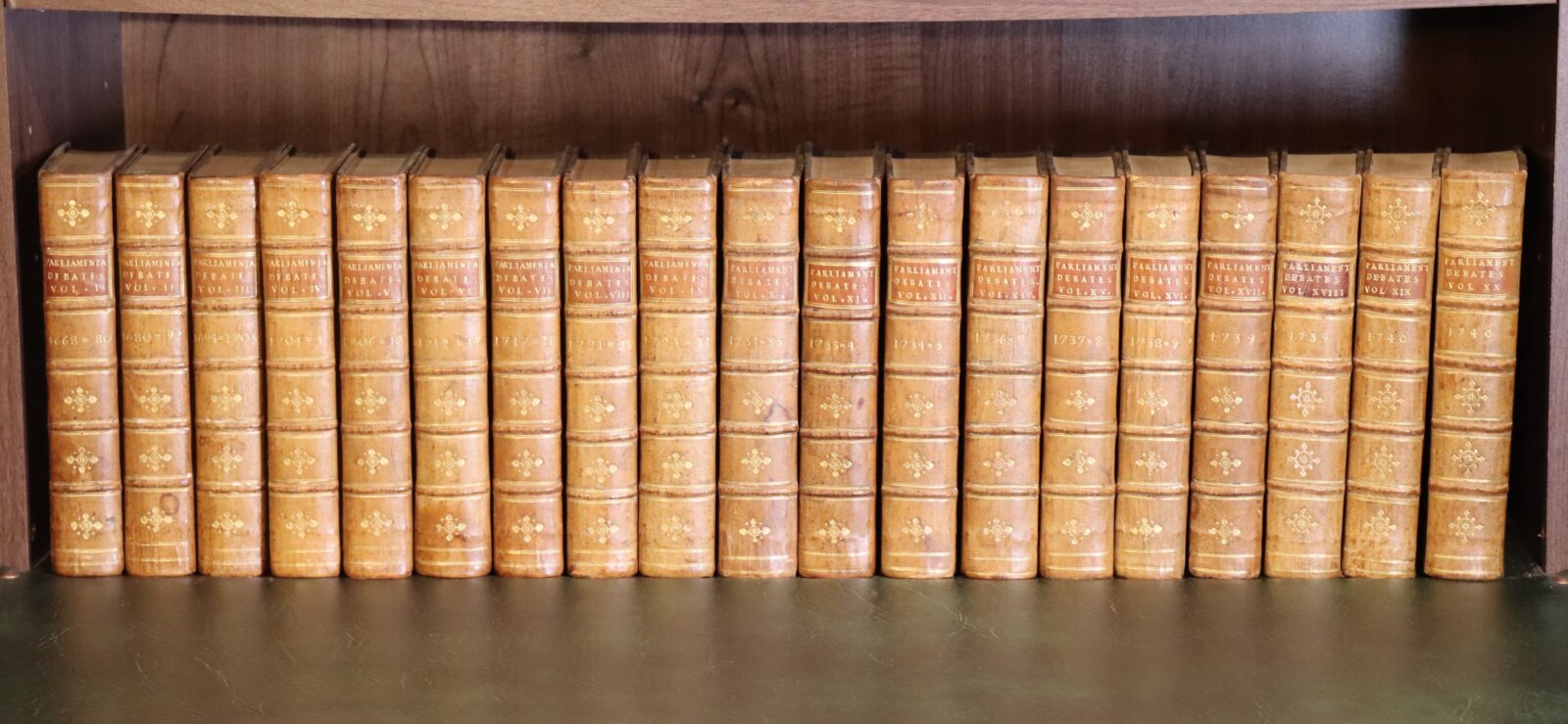 Photo of Parliament Debates.1668 to 1740. 19 Volumes.