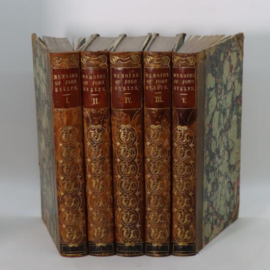 The Memoirs of John Evelyn. Volumes I, II, III, IV & V.