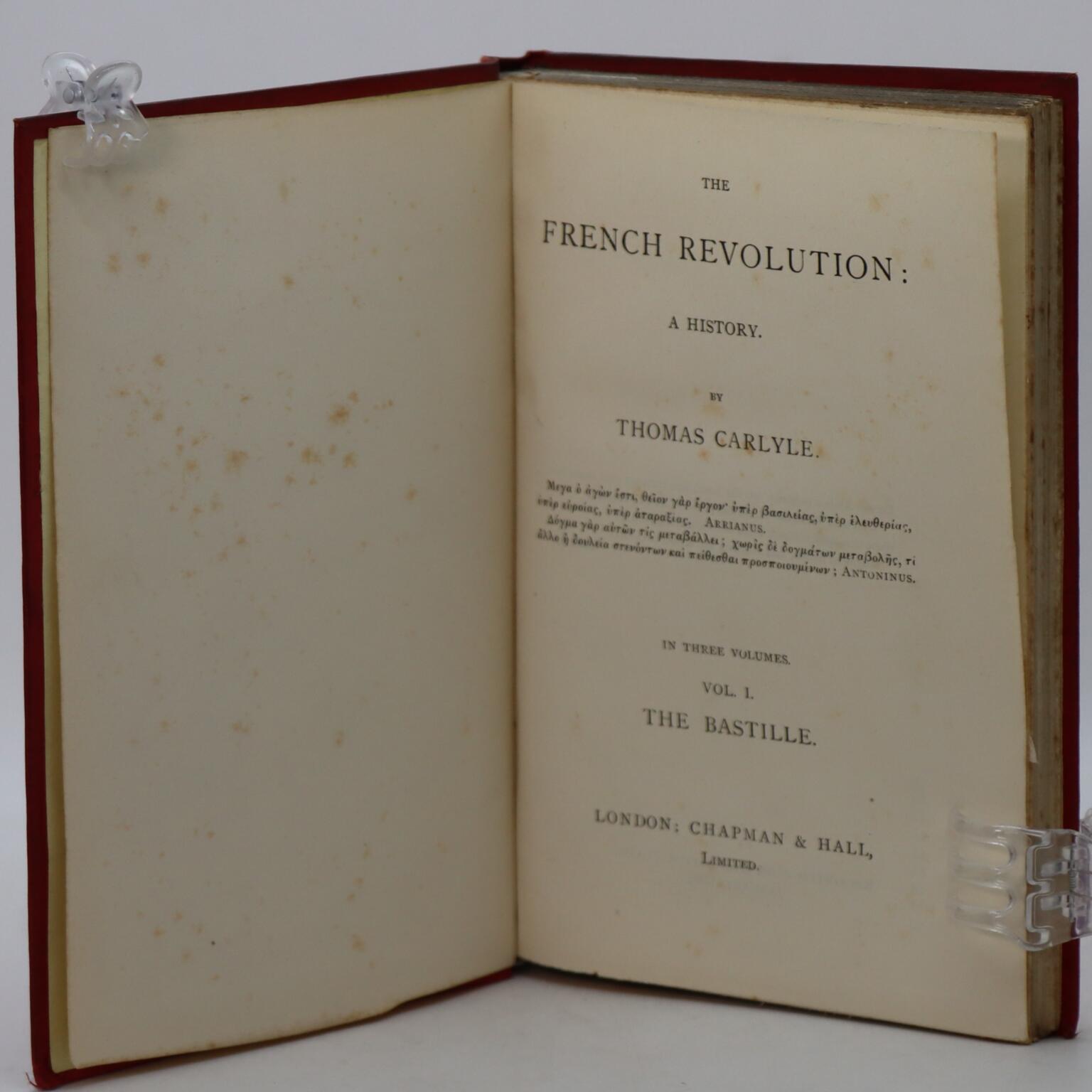 The French Revolution. Thomas Carlyle. Volumes 1, 2 & 3. Frost Books