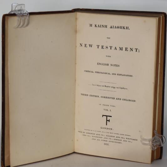 Valpy's Greek Testament. Volumes I, II & III. - Image 3