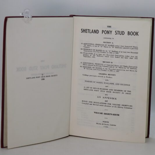 The Shetland Pony Stud Book. Volume 86.