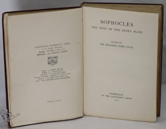 Sophocles. The Text of the Seven Plays.