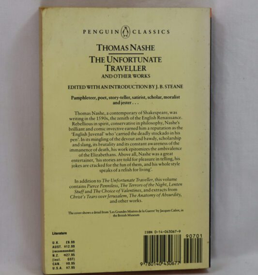 Thomas Nashe. The Unfortunate Traveller and Other Works. - Image 2
