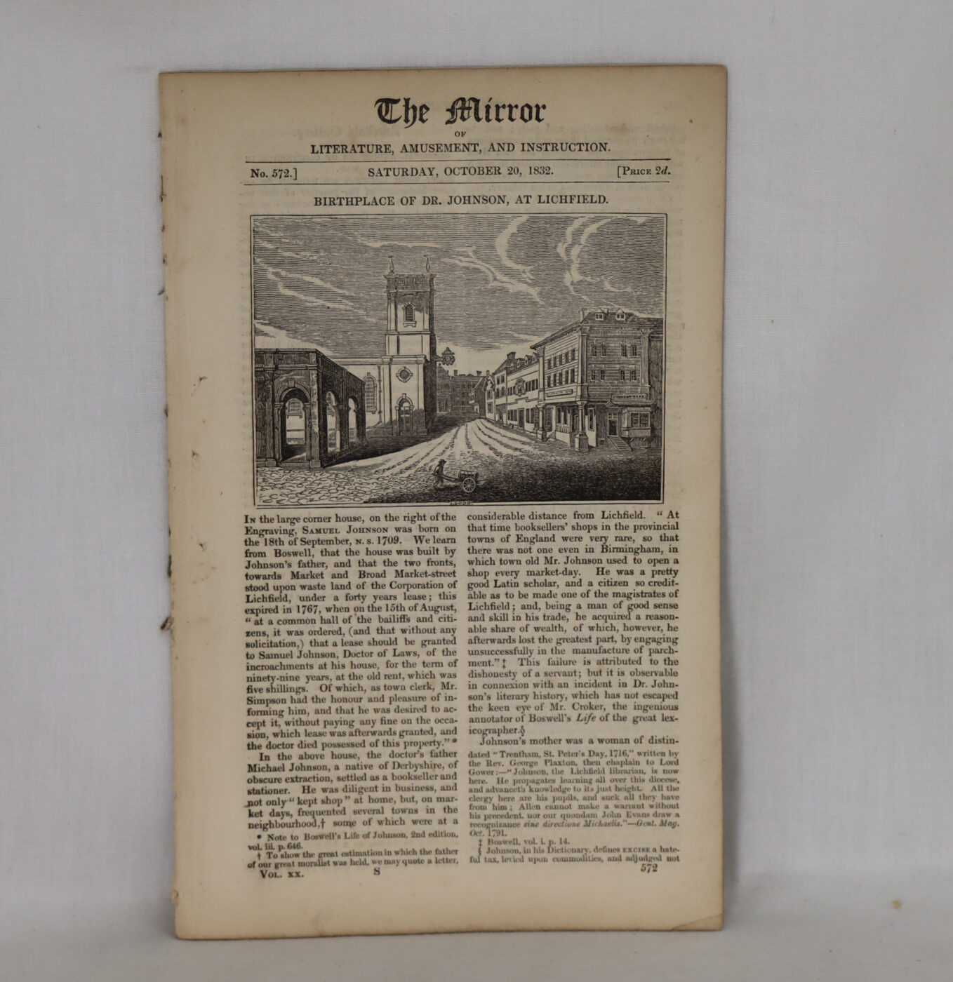 Photo of The Mirror of Literature, Amusement, and Instruction. Issue 572.