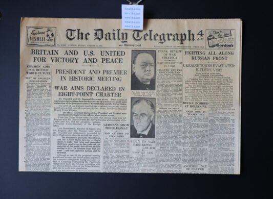 START OF THE UK US ALLIANCE WORLD WAR II. THE DAILY TELEGRAPH Friday August 15th 1941