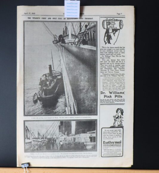 TITANIC SHIPWRECK. FIRST THOUGHTS. The Daily Mirror.  Wednesday April 17th 1912. - Image 2