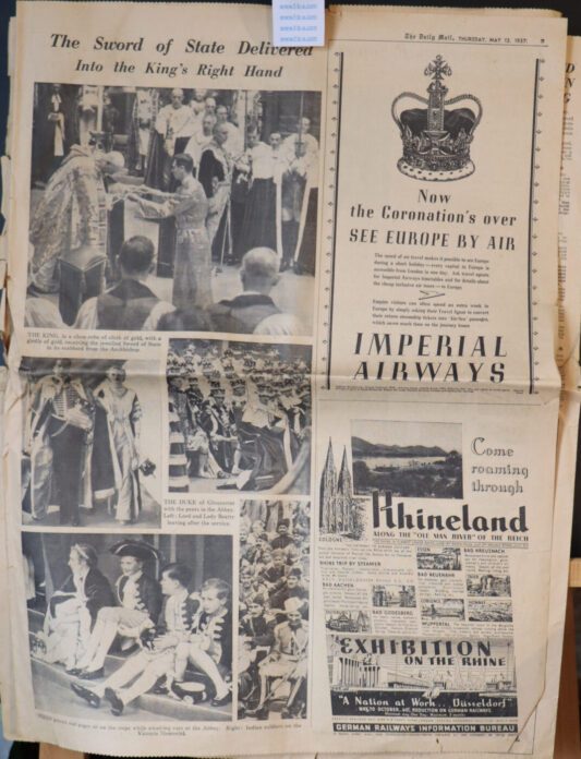 GEORGE VI’s CORONATION British Royal Family.  DAILY MAIL THURSDAY MAY 13th 1937 - Image 3