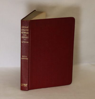 German English Dictionary for Chemists.