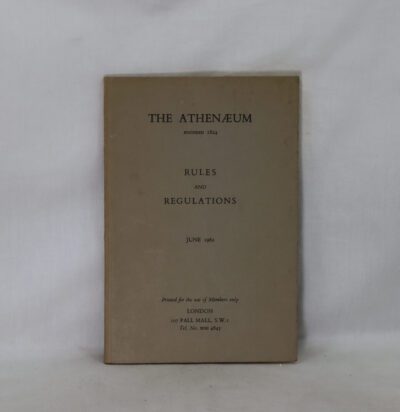 The Athenaeum. Rules and Regulations.