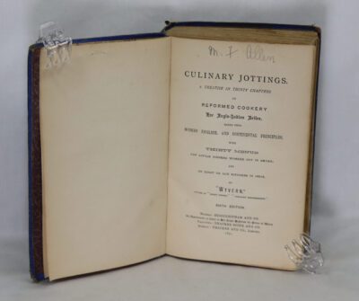 Culinary Jottings for Madras.