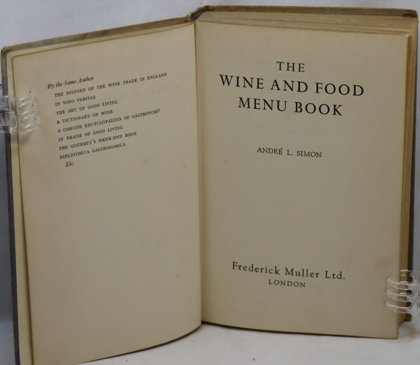 Photo of The Wine and Food Menu Book.