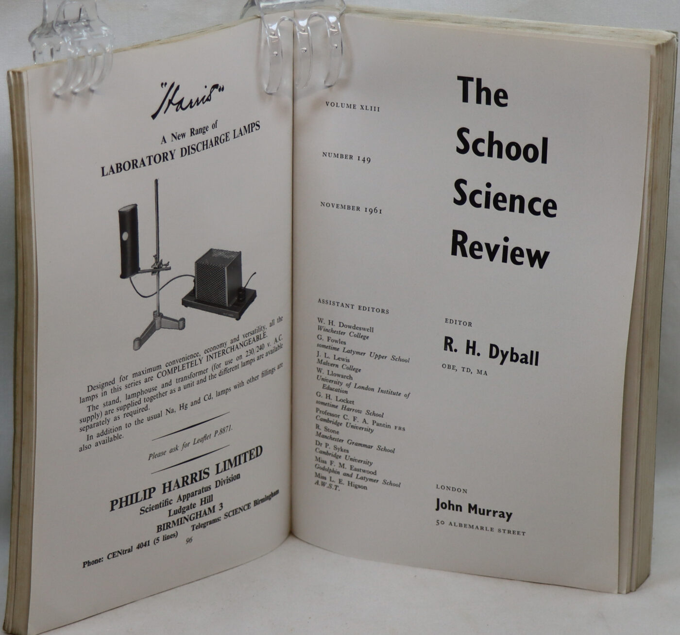 The School Science Review. Vol.XLIII. November 1961. - Image 2