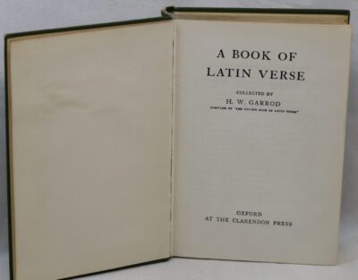 A Book of Latin Verse.