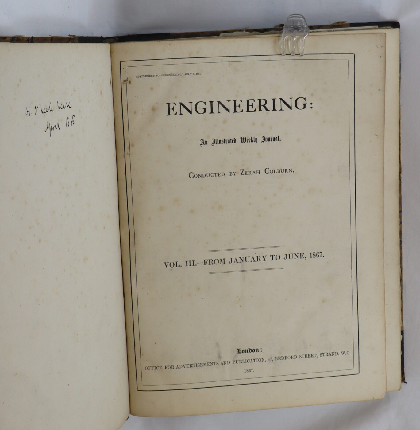 Engineering. An Illustrated Weekly Journal. January - June 1867. - Image 4
