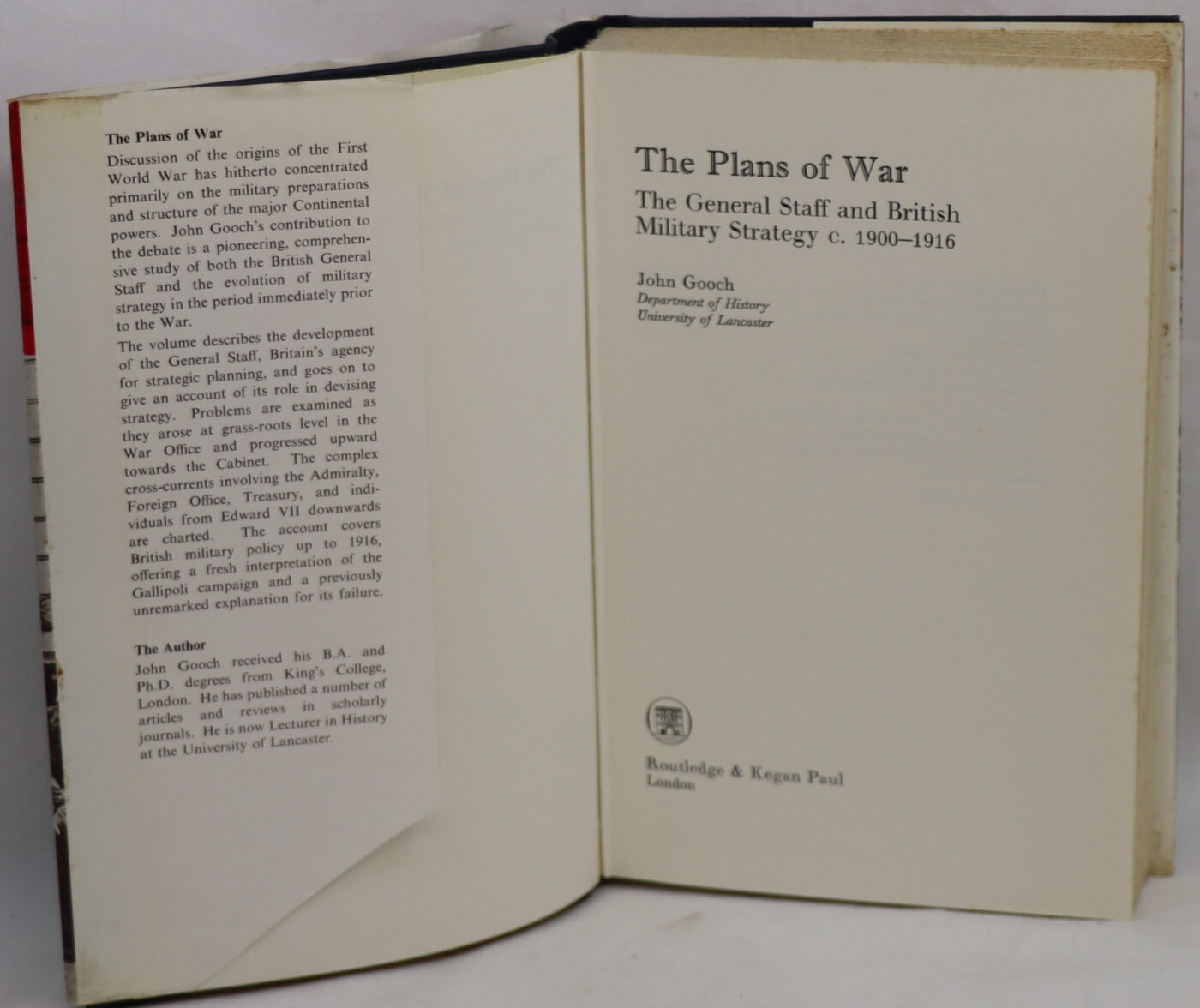 The Plans of War: The General Staff and British Military Strategy 1900-1916. - Image 2