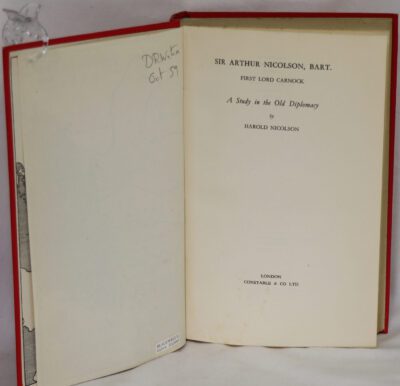Lord Carnock. A study in old diplomacy.
